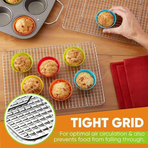 Spring Chef 8.5" x 12" Stainless Steel Cooling Rack for Cooking & Baking - size: 8.5"x12", style: 1 Pack