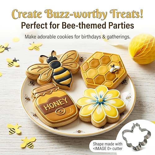 6 Pcs Butterfly Cookie Cutter Set, Stainless Steel Butterfly Shapes Molds for Party Baking Tool, Kids Birthday Decoration, Biscuit, Fondant & Sandwich, Homemaking, Biscuits, Dough (Bee)