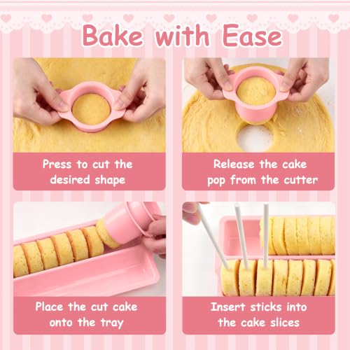 Antner Cake Pop Mold Set Complete Homemade Popsicle Cakesicle Molds - color: Pink