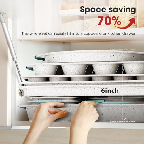 11-Piece Non-Toxic Bakeware Set – Nonstick, Stackable & Oven Safe Pans set
