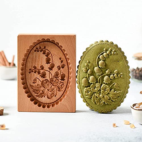 Carved Wooden Gingerbread Cookie Mold,3D Wooden Baking Mold Cookie Biscuit Press Stamp Molds,Cookie Cutter,Cookie Stamp,DIY Biscuit Stamp Mould for Halloween Thanksgiving Christmas(Tit) - color: Tit