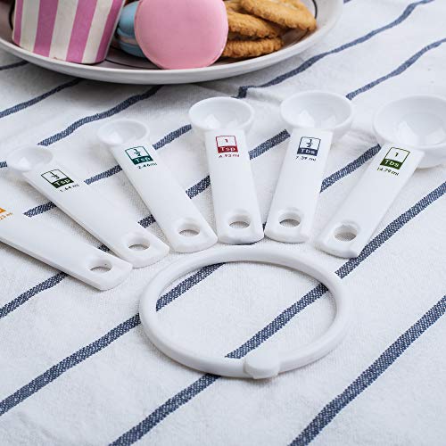 Fox Run 6-Piece Plastic Measuring Spoon Set White, 1.6 x 9 x 3 inches - color: White, size: 1.6 x 9 x 3 inches