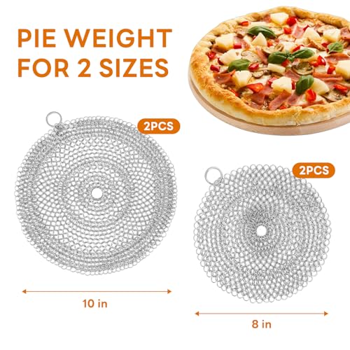 Stainless Steel Pie Crust Weight Chain - Universal 10-inch pie crust protector and baking weight, suitable for dough and pastries, dishwasher safe.