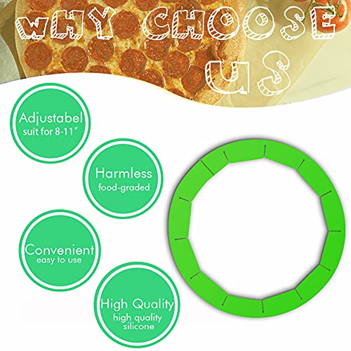 Adjustable Silicone Pie Crust Shields - Baking Protectors Cover Pie Edge, Fit 8-11.4 Inch Pies - size: 2 PCS (Green)