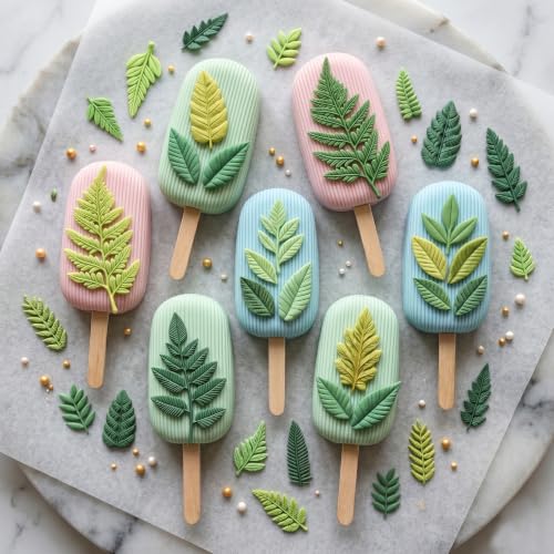 Tropical Leaf Silicone Molds Fern Leaf Fondant Mold Set Of 4 - color: Style I