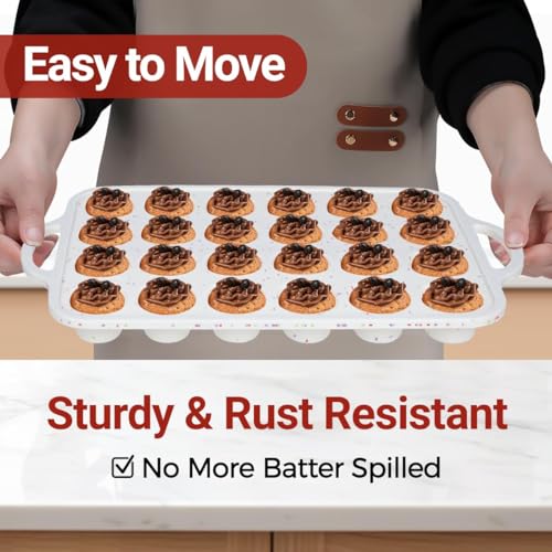 FUNBAKY Silicone Mini Muffin Pan with Metal Frame - Nonstick 24 Cups Mini Muffin Tin Handles, Oven Safe for Muffin, Cupcake, Egg Bites, Confetti - size: Mini 24-Cup: 1pc