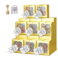 KPOSIYA 10pcs Small Cookie Boxes with Window, 4x4x2.5 Gold Bakery Box - color: Gold, size: 10