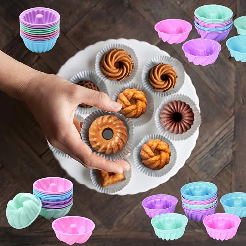 Tongjude 72 Pieces Silicone Baking Pan, Silicone Baking Mold - size: 72 Pcs Bakeware Sets