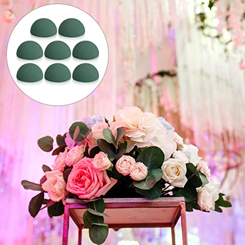 Shihanee 3.54 x 1.77 Inches 8 Pcs Half Ball Floral Dry Foam - size: 3.54 x 1.77 Inches