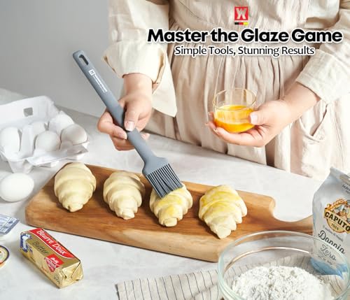 Wagensteiger Dark Gray Cooking Brush: Heat Resistant Food Grade Silicone, Non-stick Cookware Safe, Silicone Pastry & basting Brush, Flexible Bristle Design (10.63inch x 1.97inch) - size: 10.63inch x 1.97inch