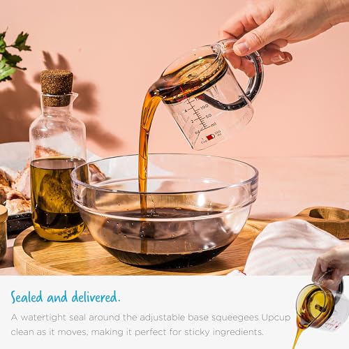 Dreamfarm Upcup All-in-1 Adjustable Measuring Cup, Metric & Imperial Measurements up to 1 Cup - Black/Clear - size: 1 Cup