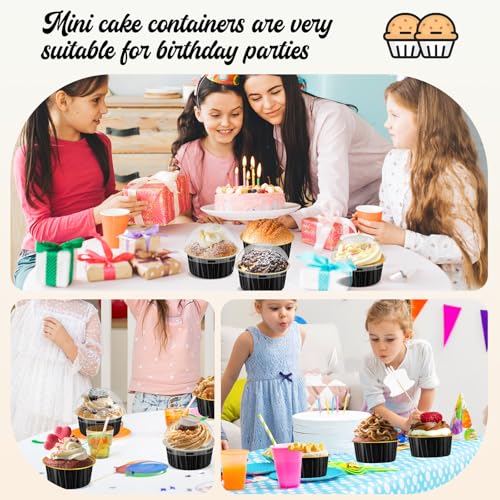 60 Pack 5 OZ Disposable Round Mini Cake Pans with Lids - color: Style 2-60 Pack