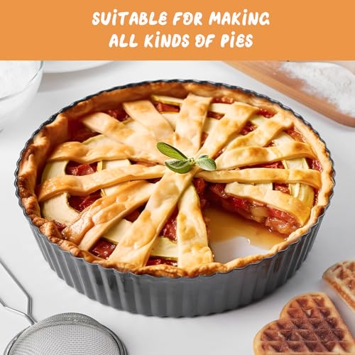 Deep Tart Pan, 9.5 x 2.2 Inches Non-Stick Tall Tart Pan. - color: Black, size: 9.5*2.2Inch