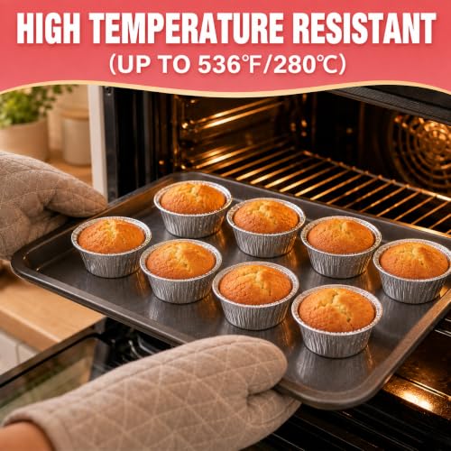 Aluminum Foil Baking Cups 50 Pcs 4 Oz Aluminum Cupcake liners Silver Foil Baking Cups for Muffin Egg Tart Baking Cupcake Pudding Appetize Creme Brulee - size: 4oz