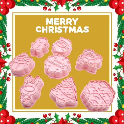 24pcs Chrismas Cookie Cutters Stamps Biscuit Baking Tools Embossing Cookie Molds - style: Christmas