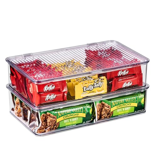 Sorbus Clear Storage Bins with Lids, Stackable Organizer (Small) - size: Small