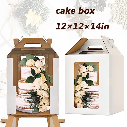 12x12x14 Inch Tall Cake Boxes for Tier Cakes,Layer Tiered Cake Box,6Pack - color: 12×12×14in-6pack