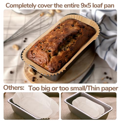 Loaf Pan Liners,2lb Loaf Pan Liners for Baking Bread 9x5, Loaf Pans Parchment Liners,150pcs Non-Stick Parchment Paper for Loaf Pans,Loaf Liners for Baking,Inner Dimensions are 7.5 x 3.5 inches - size: 9x5 Inch-150pcs