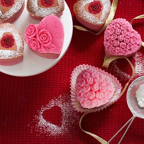 3D Rose Flower Silicone Molds Heart Fondant Candy Mold - color: Style D