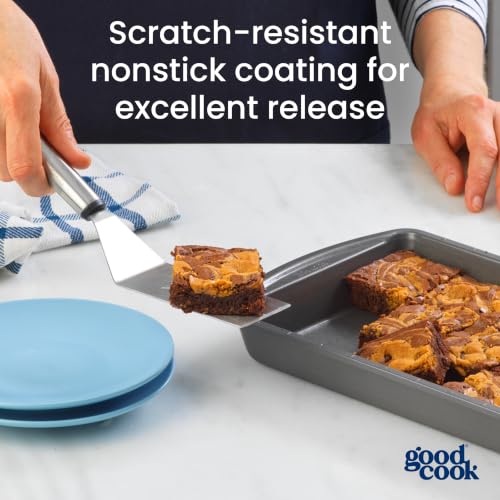 GoodCook Everyday Brownie Pan, Scratch Resistant, 7x11-Inch, Nonstick Steel - size: 7 x 11 inches, style: 11 x 7" Brownie Pan