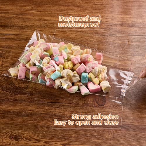 Self Sealing Cellophane Bags 6x12 Inch, 200 Pack Clear Resealable Cookie & Treat Bags, Self Adhesive Party Favor Bags for Candy, Bakery & Small Business Packaging - color: 6X12 inch