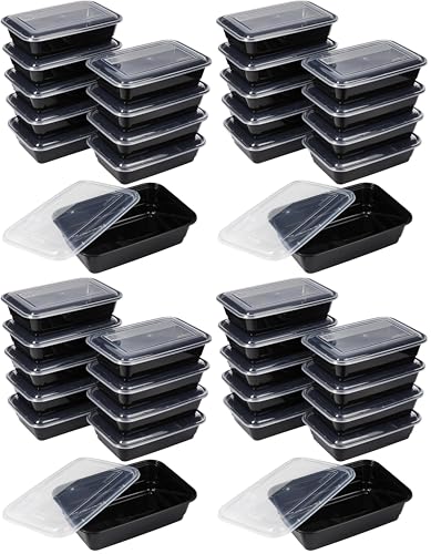 GoodCook Meal Prep Containers, Single Compartment 10-Pack, BPA-Free Reusable Food Storage, Black, Microwave & Freezer Safe, Stackable Meal Prep Containers for Lunches and Snacks (Pack of 4) - size: 1 Count (Pack of 4)