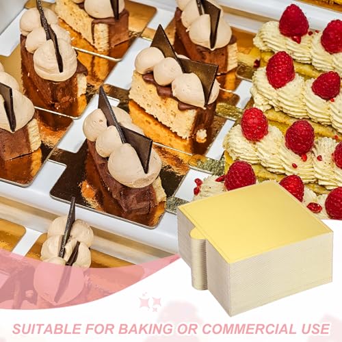 uxcell 50 Pcs Mini Cake Board 3.5 Inch Mousse Base Square Gold - color: Gold, size: 3.5 Inch