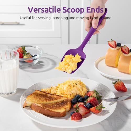 U-Taste 600ºF Heat Resistant Silicone Spatulas for Cooking, 4Pcs/Purple - color: Purple