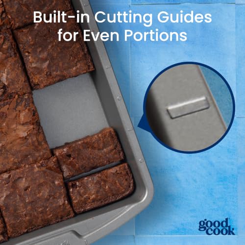GoodCook Everyday Brownie Pan, Scratch Resistant, 7x11-Inch, Nonstick Steel - size: 7 x 11 inches, style: 11 x 7" Brownie Pan