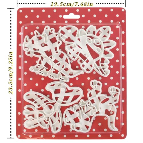 4Pcs Dinosaur Cookie Cutters Tyrannosaurus Cookie Molds for Birthday - color: Dinosaur