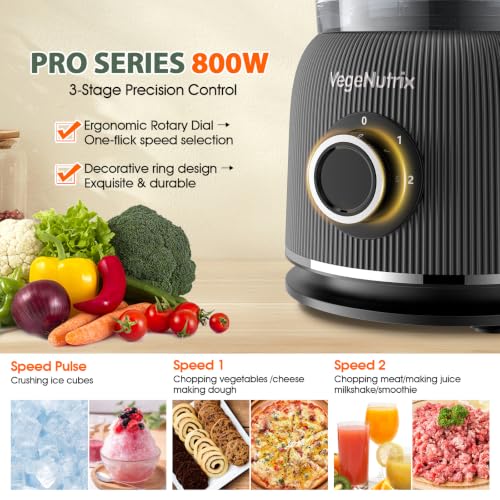 Food Processor and Blender Combo, 88 oz Food Chopper - color: Red
