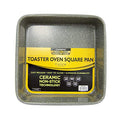 casaWare 7-Inch Toaster Oven Ultimate Series Commercial Weight Ceramic Non-Stick Coating Square Pan (Silver Granite) - color: Silver Granite