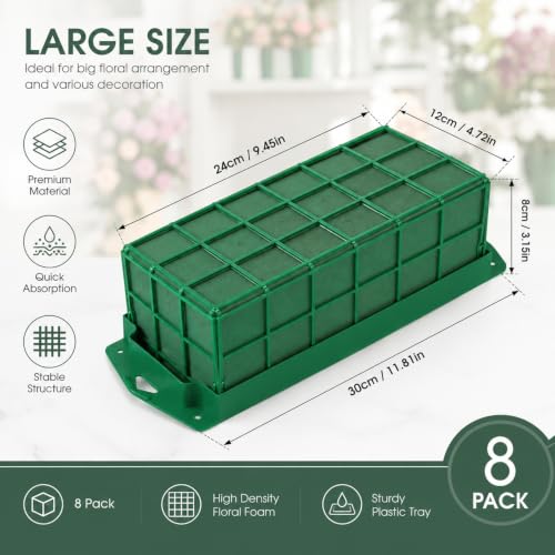 8PCs Floral Foam Cage, Green