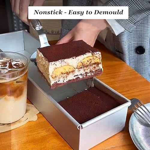 11.81x3.94x2.36in Rectangle Tiramisu Cake Mold Nonstick, Food-Grade Tiramisu Cake Pan Removable, Tiramisu Cake Baking Pan Long Rectangle Cake Pan Detachable Bread Baking Pan Easy Release (2)