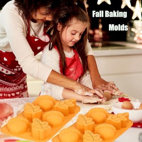 Fall Soap Molds Silicone, 2 Pack Acorn Leaf Thanksgiving Mold 12 Cavity - color: Thanksgiving Fall