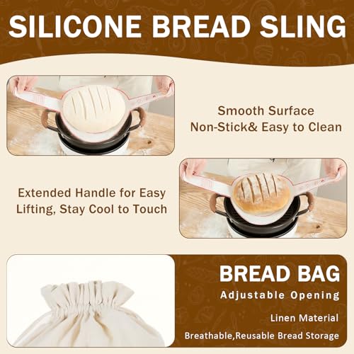 Sourdough Starter Kit Bread Baking Supplies, 10" Round Oval Banneton