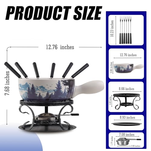 Artestia Serene Summits Swiss Design Fondue Set for Party
