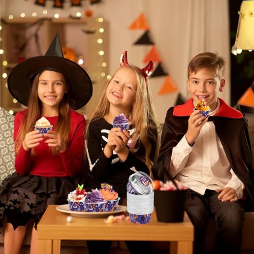 Halloween Mini cake pans with lids, 5oz Round, 30Pack ZOXILEN - color: Purple 30pcs