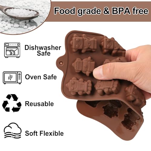 Chocolate Molds Silicone with 12 Cavity Robot Shaped, Mini Robot Molds for Homemade Chocolate/Candy/Gummy/Fondant, Food Grade Candy Mold with 12 Cavities Mini Robots for Fruit Snacks - color: Robot