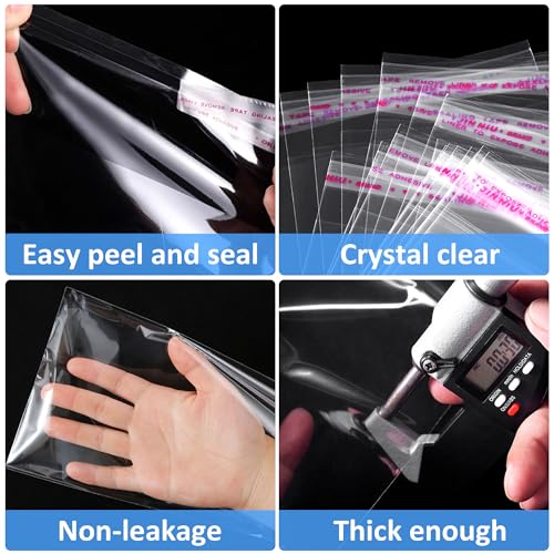 JOYIT 200pcs 4"x6" Clear Cellophane Bag, Self Adhesive Sealing Bags - size: 4in*6in
