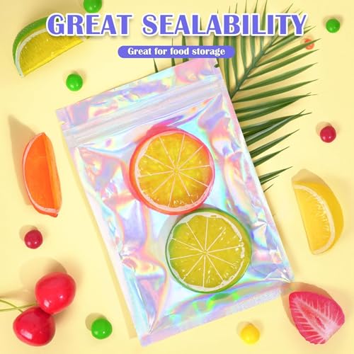 JETMORE 300PCS Mylar Bags 5.5x7.9" Holographic Bags Candy Packaging Bags - color: Holographic, size: 300pcs-5.5*7.9inch