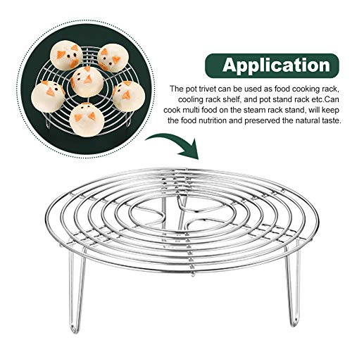 Round Steamer Rack, 304 Stainless Steel Cooling Rack, 7.87 x 2.76 Inch - size: 7.87x2.76inch.
