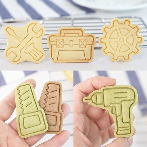 8Pcs Construction Tools Cookie Cutter Plastic Hardware Shaped Baking Molds