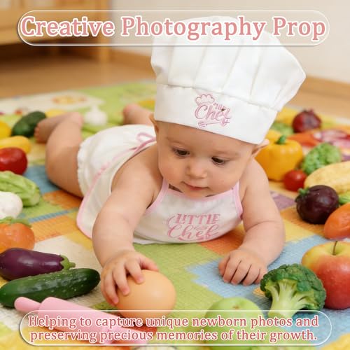 4 Pack Newborn Chef Outfit Photography Props 0-6 Months - color: Pink