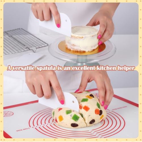Ymapinc 7-Pack Cake Scraper Smoother with 5 clear Plastic Scrapers - color: White