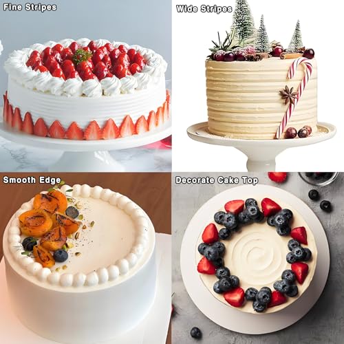 4 Pcs Cake Scraper Set Acrylic Cake Decorating Supplies Large Transparent Cake Smoother for Icing Perfect for Butter Cream Frosting with 7 Different Shapes Durable