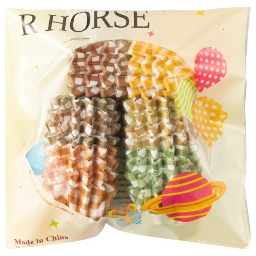 Fall Plaid Mini Size Cupcake Liners, Bulk Grease Resistant Baking Cups - color: Orange, Green
