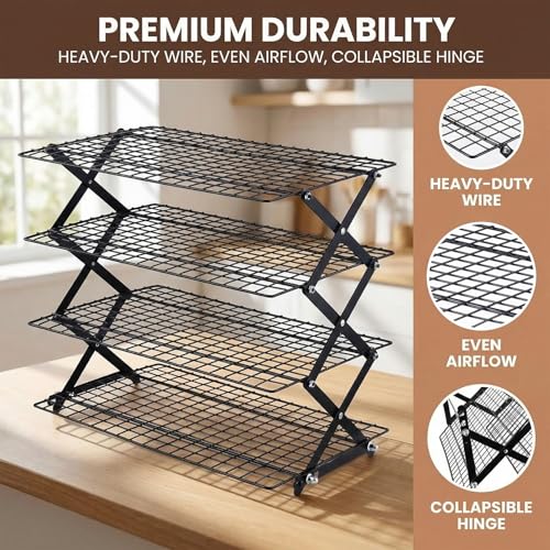 Ideal Swan 2/3/4-Tier Collapsible Cooling Rack with Adjustable 3 Setting