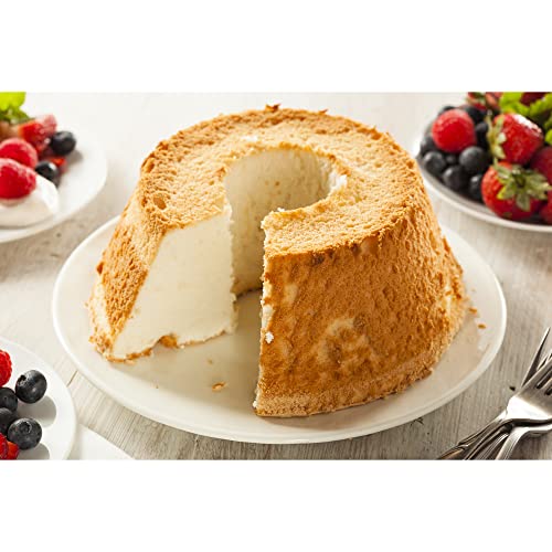 Fox Run Angel Food Cake Pan, Removable Bottom Aluminum 9.75" Reinforced Pan - color: Silver