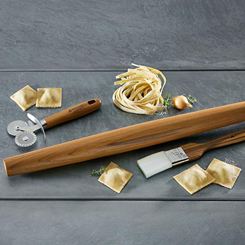 Anolon Tools and Gadgets 3-Piece Prep Set Pastry Wheel Cutter, Pastry Brush, 19" French Rolling Pin